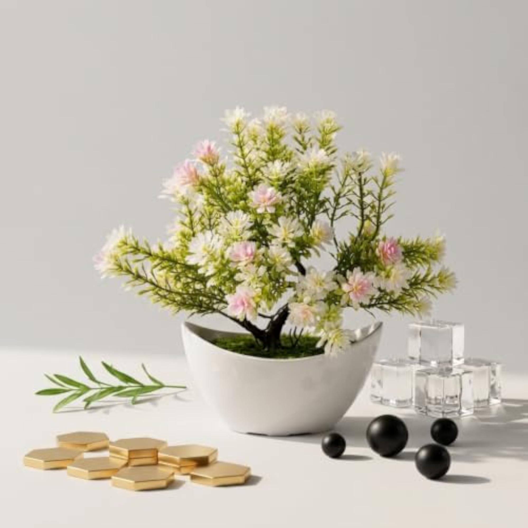 Artificial Bonsai Plant with Decorative Pot for Home Decor